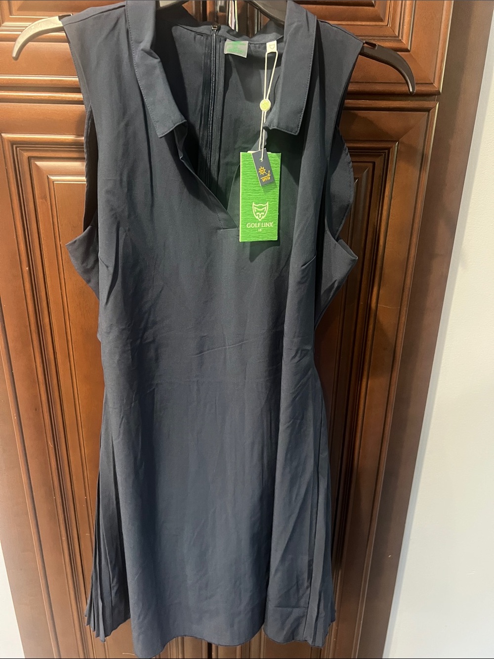Sleeveless Black Collared Polo Dress